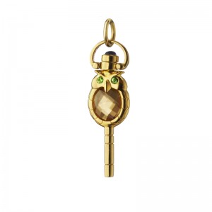 Miniature "Wisdom" Owl Key Charm Necklace